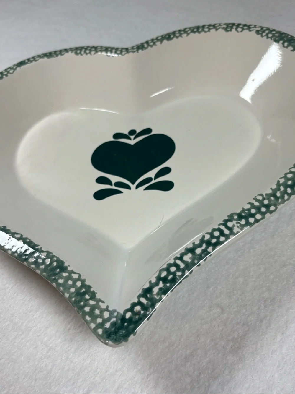 Heavy Heart-Shaped Stoneware Serving Bowl Platter | Primitive Country Farmhouse
